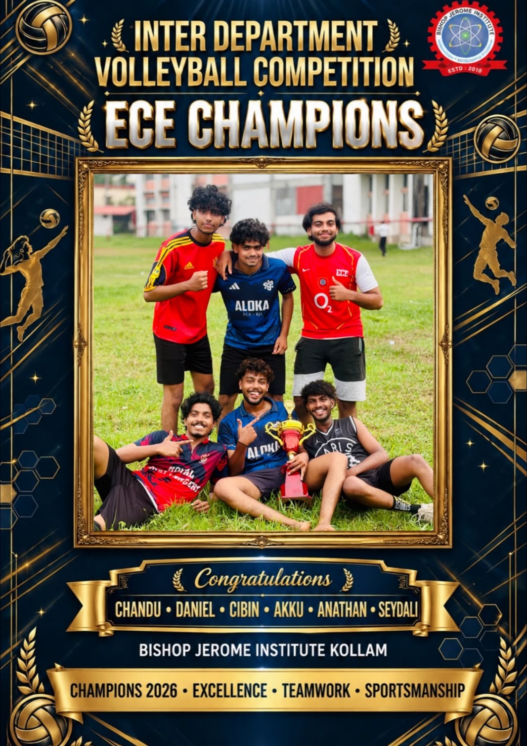 ECE Team Lifts Trophy at Inter-Department Volleyball Competition 2026